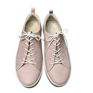 ECCO Womens Leather Lace Up Sneakers EU 41 US 10 Blush Pink Comfort Shoes